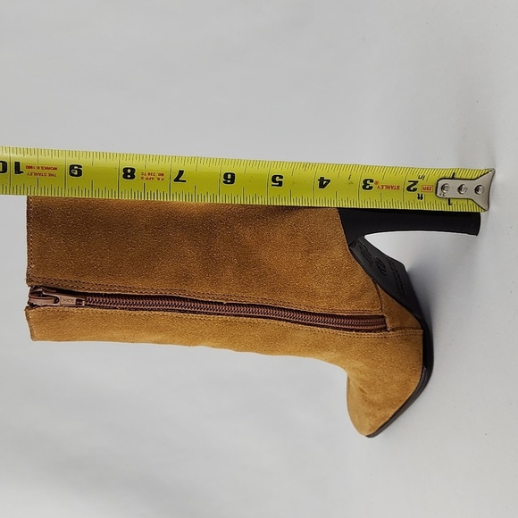 Predictions Collection Tan Suede Leather Fringed Heeled Boot Westen Style Sz 5.5 - Picture 15 of 16